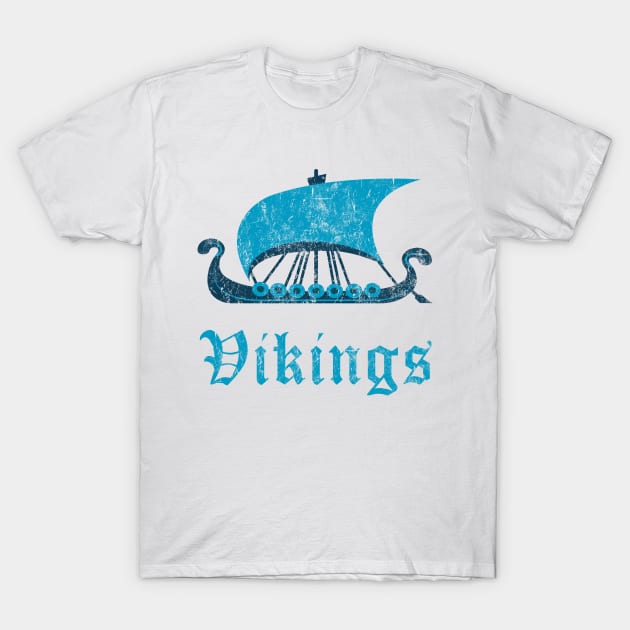 Vintage Vikings Boat T-Shirt by vladocar